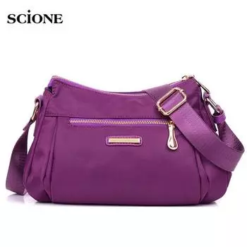 SCIONE модная женская сумка повседневная парусиновая сумка водонепроницаемая нейлоновая оксфордская дорожная сумка через плечо 26cm*9cm*19cm чёрный