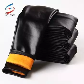 SCIONE новые детские бархатные брюки, тонкие бархатные утепленные леггинсы для девочек 110 чёрный