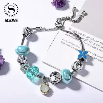 Scione Новый Транзитный Женский Браслет Натуральный Камень Кристалл Керамическая Сковорода Браслет зелёный