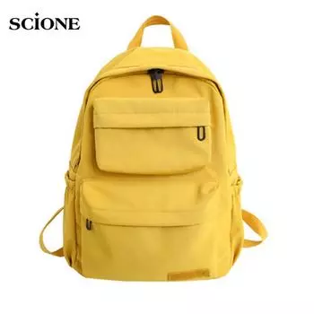 Scione однотонный рюкзак для женщин и девочек, водонепроницаемая нейлоновая школьная сумка большой емкости для подростков чёрный