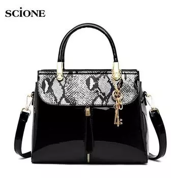 SCIONE осенне-зимняя новая женская сумка через плечо со змеиным узором и диагональным крестом