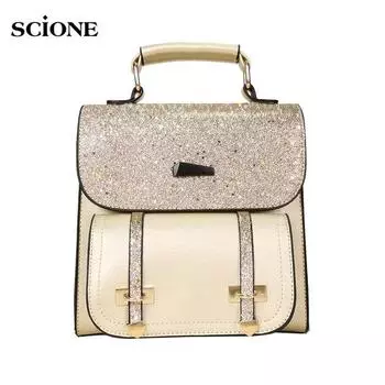 SCIONE рюкзак женский 2019 новый модный рюкзак с блестками женская сумка дорожная сумка сумки 20cm*8cm*21cm чёрный