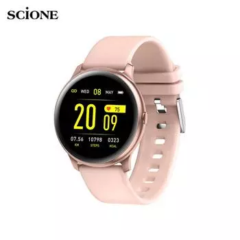 SCIONE Смарт-часы женские водонепроницаемые монитор сердечного ритма напоминание о сообщениях фитнес-трекер мужские спортивные часы