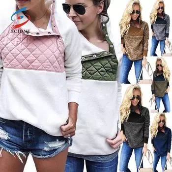 SCIONE свитер для женщин 2019 зима шить косой воротник пальто рубашка свитер тонкие рубашки топы S белый