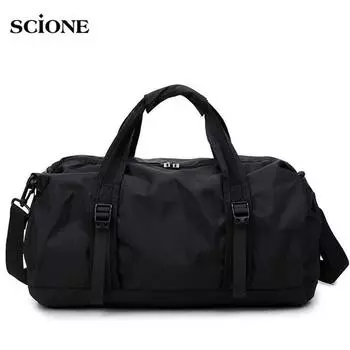 Scione Водонепроницаемая дорожная многофункциональная дорожная дорожная сумка для складной вместительной вещевой сумки чёрный