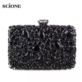 SCIONE вечерняя сумочка с кристаллами и бисером, дневные клатчи, женская свадебная сумочка со стразами, женская сумка