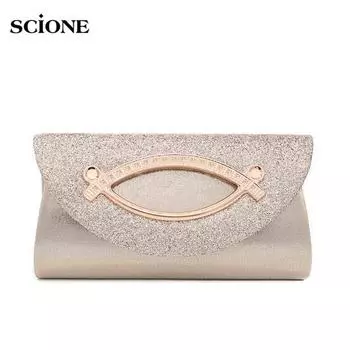 SCIONE женская косметичка с блестками, клатч, сумка на цепочке, маленькая сумка на плечо, сумка для мобильного телефона красный