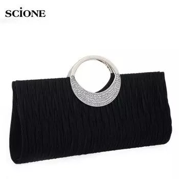Scione Женская Красота Сумка Складная Портативная Сумка Для Ужина С Бриллиантами Сумка-клатч Вечеринка Банкет Свадебная Сумка белый