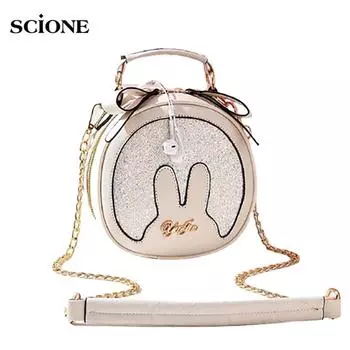 SCIONE женская маленькая круглая сумка в иностранном стиле, модная ручная сумка, сумка через плечо, мини-сумка 18.5cm*9cm*22cm чёрный