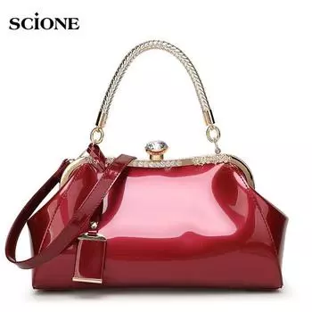 SCIONE Женская модная прозрачная сумка из лакированной кожи, новинка лета 2020 г. 32cm*18cm*31cm белый