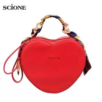 SCIONE женская сумка, маленькая сумка в форме персикового сердца, новая зимняя сумка-шарф, сумка через плечо красный