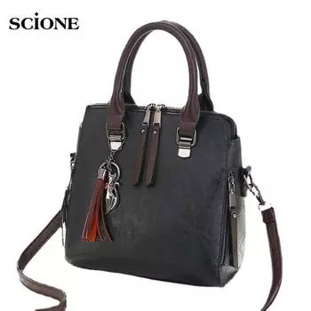 SCIONE Женская сумка Wild Простая женская сумка Маленькая сумка Сумка на плечо 24cm*13cm*37cm чёрный