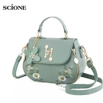 SCIONE женские сумки 2020 новые женские сумки модная универсальная сумка-мессенджер на одно плечо с вышивкой 24cm*10cm*17cm белый