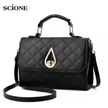 SCIONE Женские сумки через плечо Роскошные сумки Женские сумки через плечо Маленькая сумка-мессенджер с откидной крышкой 20cm*8cm*14cm чёрный