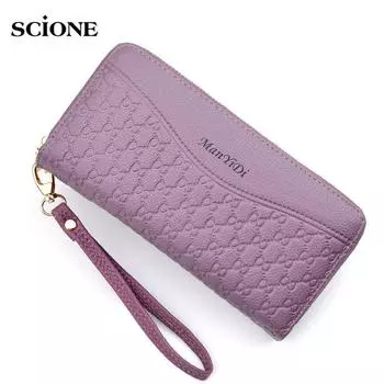 SCIONE женский кошелек с двойной молнией-клатч женский двойной клатч модный кошелек 19.5cm*9.5cm*4cm синий