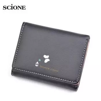 SCIONE женский кошелек женский короткий отрезок трехстворчатый многофункциональный складной кошелек-кошелек синий