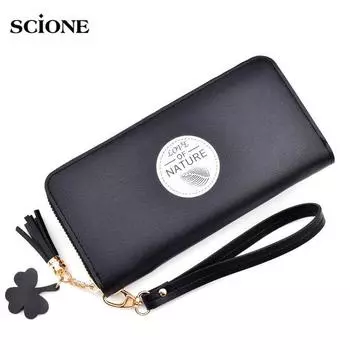 SCIONE женский ручной кошелек женский длинный молния многофункциональный модный кошелек для мобильного телефона 19.5cm*9.5cm*4cm чёрный
