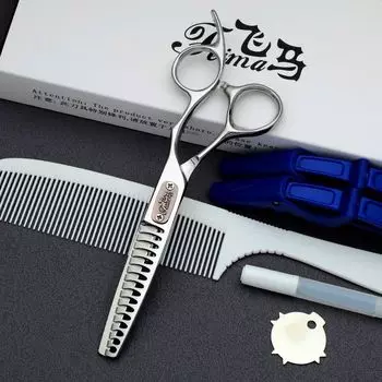 Scissors Hair Cutting Scissors Hair Salon Hair Scissors Knife Set Straight Snips Bangs Seamless Antlers Fishbone Thinning Scissors Thinning Shear Fish bone shears 6 inches to 40-50% hair salon D