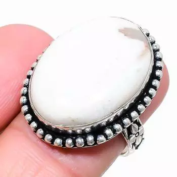 Scolecite Gemstone 925 Sterling Silver Jewelry Ring Size 7.5 q1E56 7.5 белый