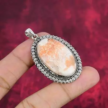 Подвеска из сколецита, 925 пробы, кулон из цельного серебра, ювелирные изделия ручной работы с драгоценными камнями, подарки для жены, абсолютно новый кулон 2.09 Inches белый