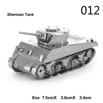 Scorpio Churchill Т-34 Шерман Тигр Модели танков Сделай сам Лазерная резка Сборка Пазл Игрушка ПОДАРОК для Взрослых Детей 012-Sherman Tank