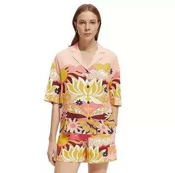 Scotch & Soda Camp Placed Print рубашка с коротким рукавом 34