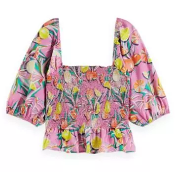 Scotch & Soda Smocked Puff Short блузка с рукавами 36