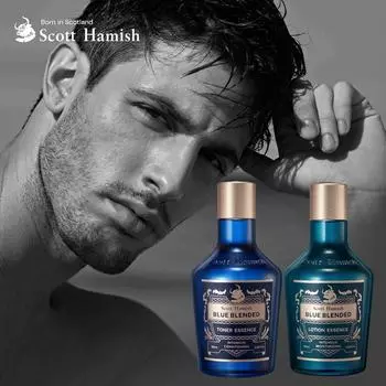 Scott Hamish Blue Blended Toner Essence 180 мл + Lotion Essence 180 мл 2 вида мужской универсальной эссенции, 1 набор