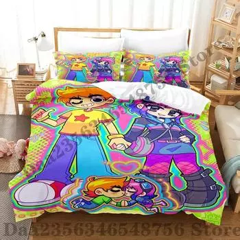 Scott Pilgrim Takes Off Bedding Set Single Twin Full Queen King Size Bed Set Adult Kid Bedroom Duvetcover Sets Bed Sheet 70x133cm 2pcs