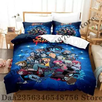 Scott Pilgrim Takes Off Bedding Set Single Twin Full Queen King Size Bed Set Adult Kid Bedroom Duvetcover Sets Bed Sheet Set EU Single 135x200cm
