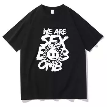 Scott Pilgrim Takes Off T Shirt Men Aesthetic Retro Letter Print Sex Bomb Omb Tshirt Unisex Daily Manga Stylish Cotton Tee Shirt S