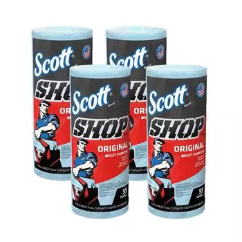Scott SHOP Полотенце синее в рулоне 55 шт. 4 рулона Набор ПОЛОТЕНЦ/Магазин