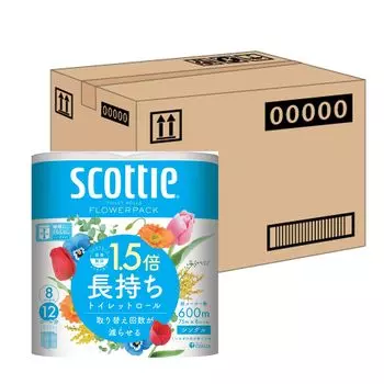 Scotty Flower Pack раз более долговечные рулоны хватает на 12 туалетных принадлежностей 75 м одинарные x 8 упаковок [продажа коробок] 1,5 (8 рулонов) синий