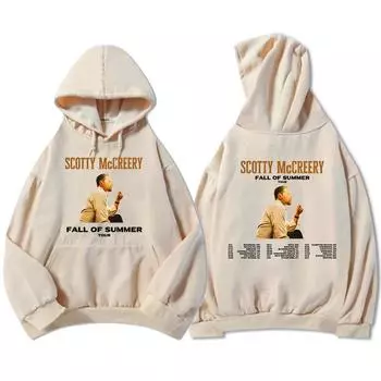Scotty McCreery Осень-летний тур 2024 Толстовки с капюшоном Длинные рукава Зимние толстовки с капюшоном Певица Графический принт Пуловеры Унисекс XS хаки