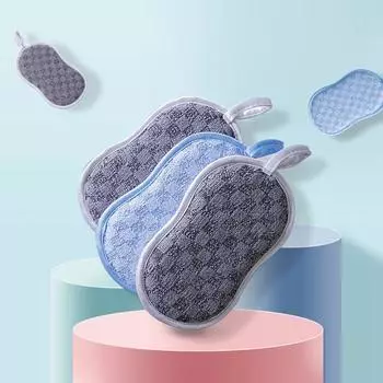 Scouring Pad Household Magic Dish Washing Kitchen Tools Clean Brush Cleaning Sponges Scrub Sponge серый