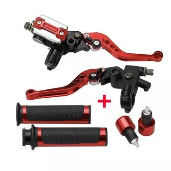 Scrambling Motorcycle Restoration Kawasaki Xiaorenzhe Horizon Clutch Brake Lever with Throttle Handle Combination Suit A red set
