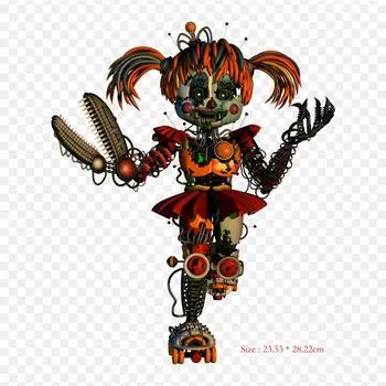 Scrap Baby Freddy Fazbear s Pizzeria Simulator Five Nights At Freddy термонаклейки для одежды, футболка, сумка, теплопередающие наклейки, железные нашивки