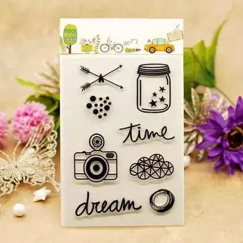 Scrapbook DIY photo cards account rubber stamp clear stamp transparent stamp time dream bottle