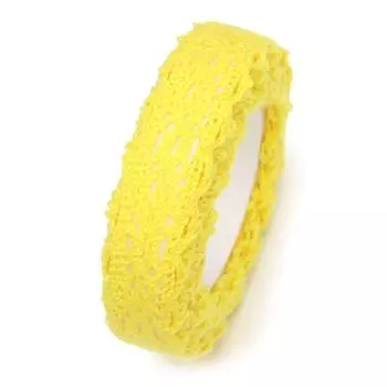 Scrapbooking DIY Craft Self-adhesive Lace Tapes Sticker Lace Fabric Trim Cloth Tape Trimming Ribbon жёлтый