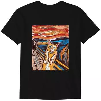 Scream T-Shirt Funny Tabby Cat Scream Edvard Munch s Painting The Scream Classic T-shirt 2XL