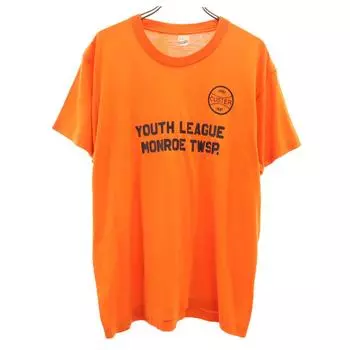 SCREEN STARS 80-е Сделано в США Винтажная футболка с коротким рукавом L Оранжевая Мужская Б/У