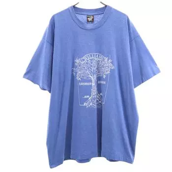 SCREEN STARS BEST 90-е Сделано в США Футболка с коротким рукавом с принтом старого дерева Мужская Б/У