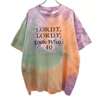 SCREEN STARS BEST 90-е Сделано в США Винтажная футболка тай-дай с принтом-посланием Мужская Б/У