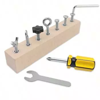 Screwdriver Board Set, WoodenToy Tool For 3 4 5 Year Old Kids, Educational Screw Board Sensory Learning Toys STEM Fine Motor Skills Toys