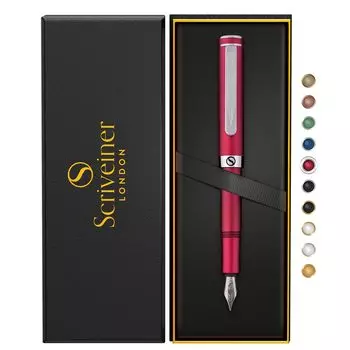 Scriveiner Luxury EDC перьевая ручка Lovely Matte Red Pocket Chrome Schmidt Лучший пишущий инструмент в подарок для мужчин Прекрасная офисная дизайнерская ручка (хорошо