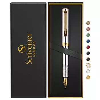 Scriveiner Luxury EDC перьевая ручка великолепная тяжелая карманная ручка 24K Finish Schmidt German Nib Converter лучшая ручка для письма подарочный набор хороший стильный офис