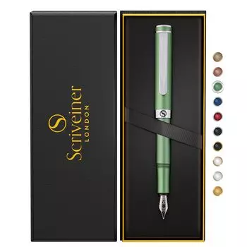 Scriveiner Premium EDC перьевая ручка Lovely Matte Green Pocket Chrome Schmidt Лучший пишущий инструмент в подарок для мужчин Прекрасная офисная дизайнерская ручка (Средняя