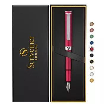 Scriveiner Premium EDC перьевая ручка Lovely Matte Red Pocket Chrome Schmidt Лучший пишущий инструмент в подарок для мужчин Прекрасная офисная дизайнерская ручка (Средняя