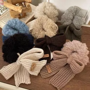 Scrunchie женские теплые резинки для волос зимние вязаные резинки для волос банты для волос