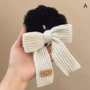 Scrunchie женские теплые резинки для волос зимние вязаные резинки для волос банты для волос